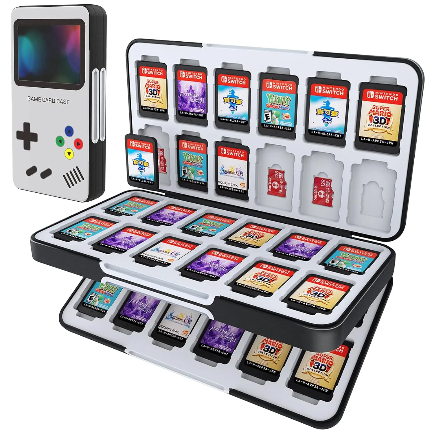 HEIYING Game Card Case for Nintendo Switch & Switch OLED,Customized Pattern Portable Travel Carry Case with 48 Game Card Slots and 24 Micro SD Cards Slots
