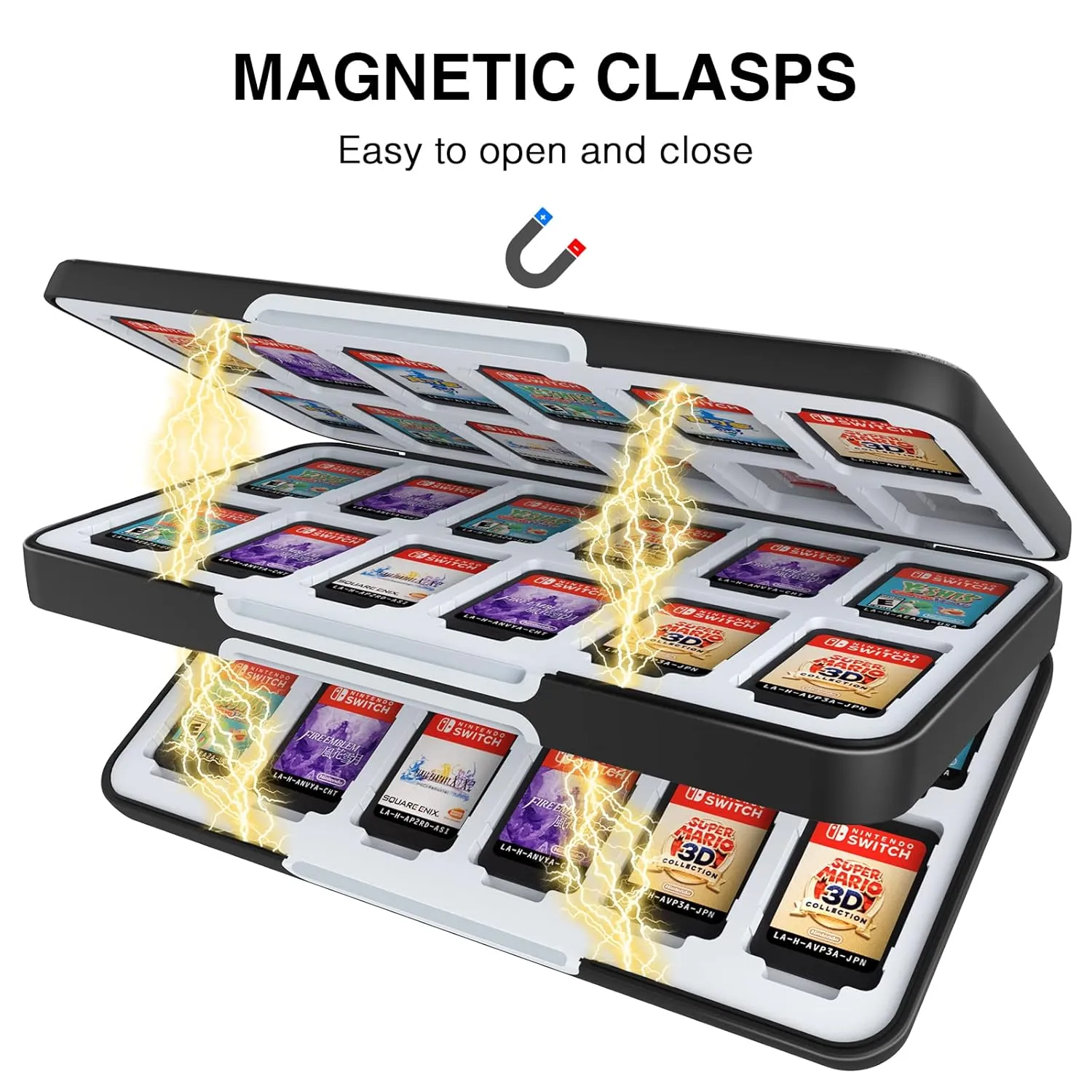 HEIYING Game Card Case for Nintendo Switch & Switch OLED,Customized Pattern Portable Travel Carry Case with 48 Game Card Slots and 24 Micro SD Cards Slots
