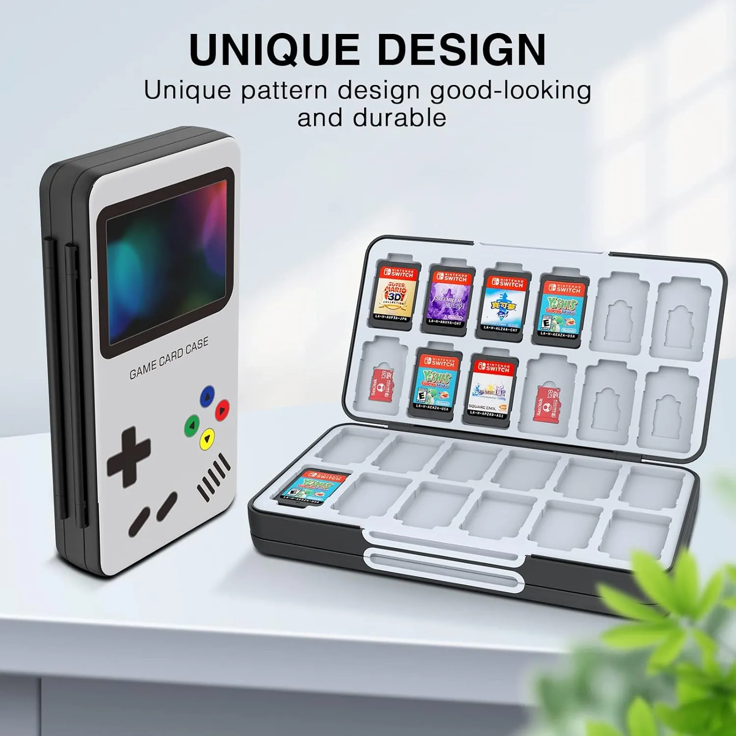 HEIYING Game Card Case for Nintendo Switch & Switch OLED,Customized Pattern Portable Travel Carry Case with 48 Game Card Slots and 24 Micro SD Cards Slots