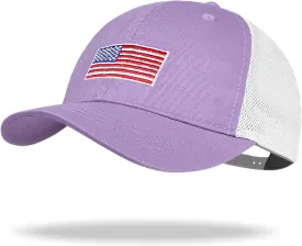 Kids American Flag Baseball Cap Boys Girls Mesh Baseball Hat, Toddler Embroidery Trucker Hat for Age 3-14 Years