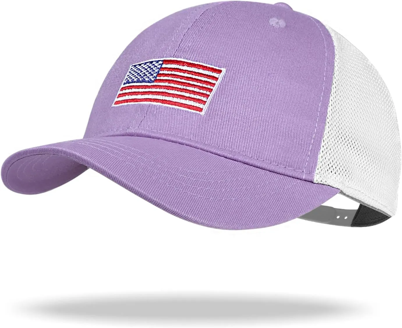 Kids American Flag Baseball Cap Boys Girls Mesh Baseball Hat, Toddler Embroidery Trucker Hat for Age 3-14 Years