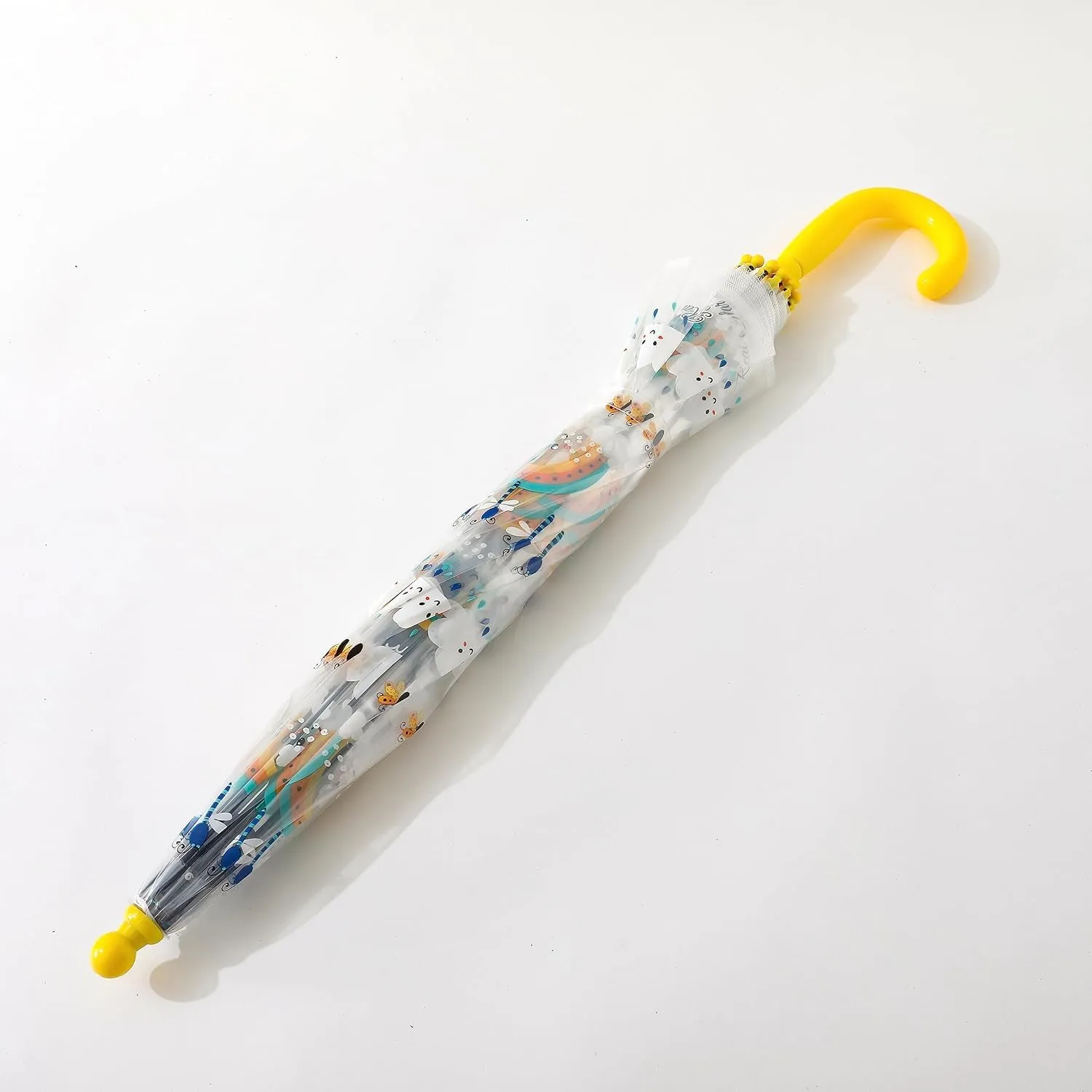 Kuber Industries Transparent Umbrella For Men & Women|Automatic Umbrella For Rain-Pack of 5 (Yellow)