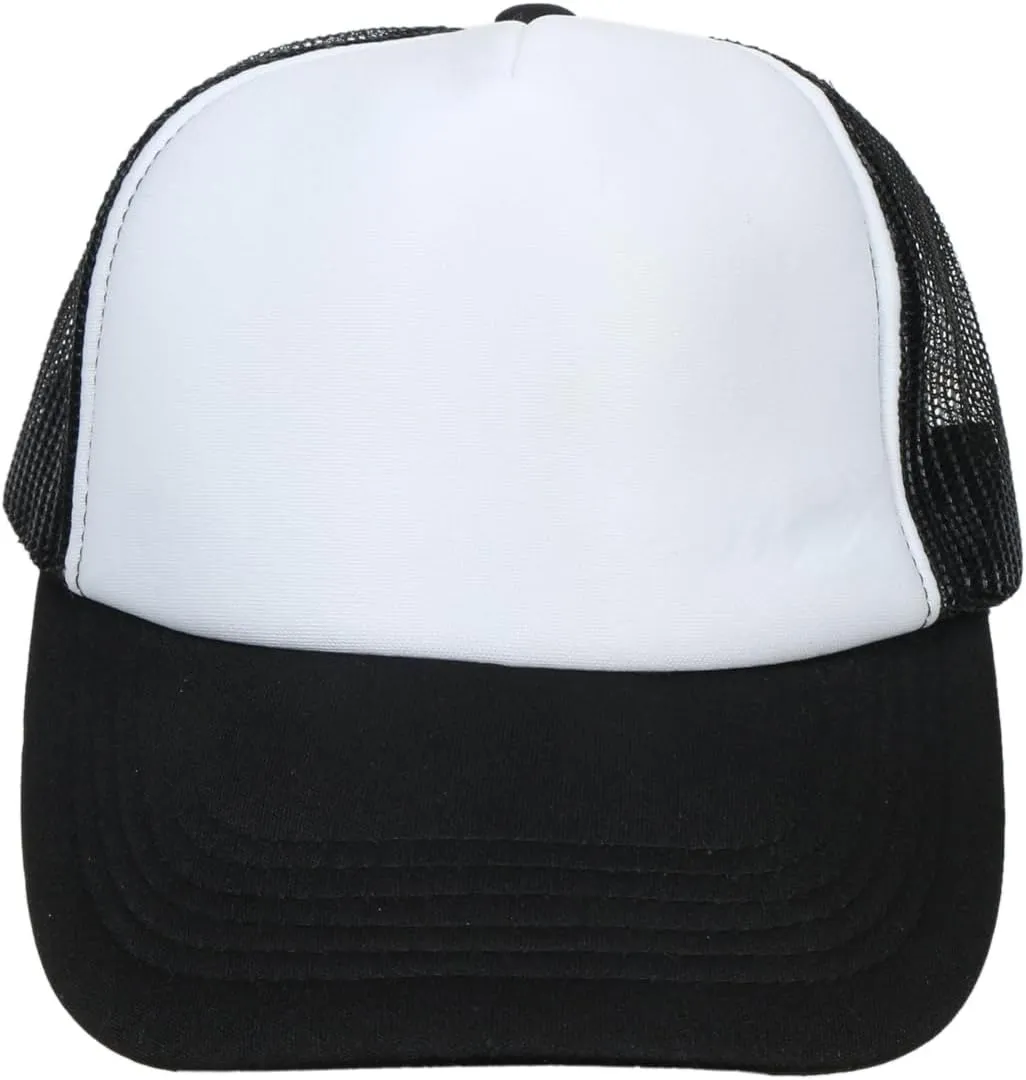 Men Women Foam Trucker Hat Mesh Cap Solid Colors Lightweight with Adjustable Snapback Collection