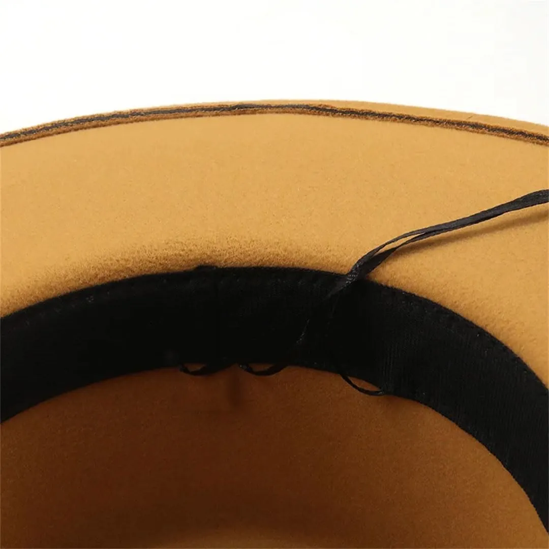 Men Women Winter Wool Fedoras Big Wide Brim Wedding Church Jazz Hats
