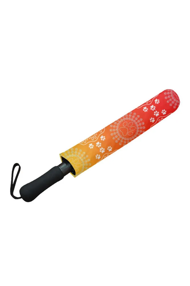 Paw Print Mandala Semi-Automatic Foldable Umbrella