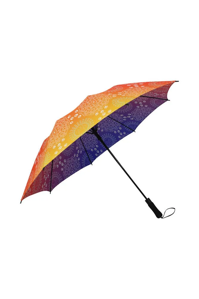 Paw Print Mandala Semi-Automatic Foldable Umbrella