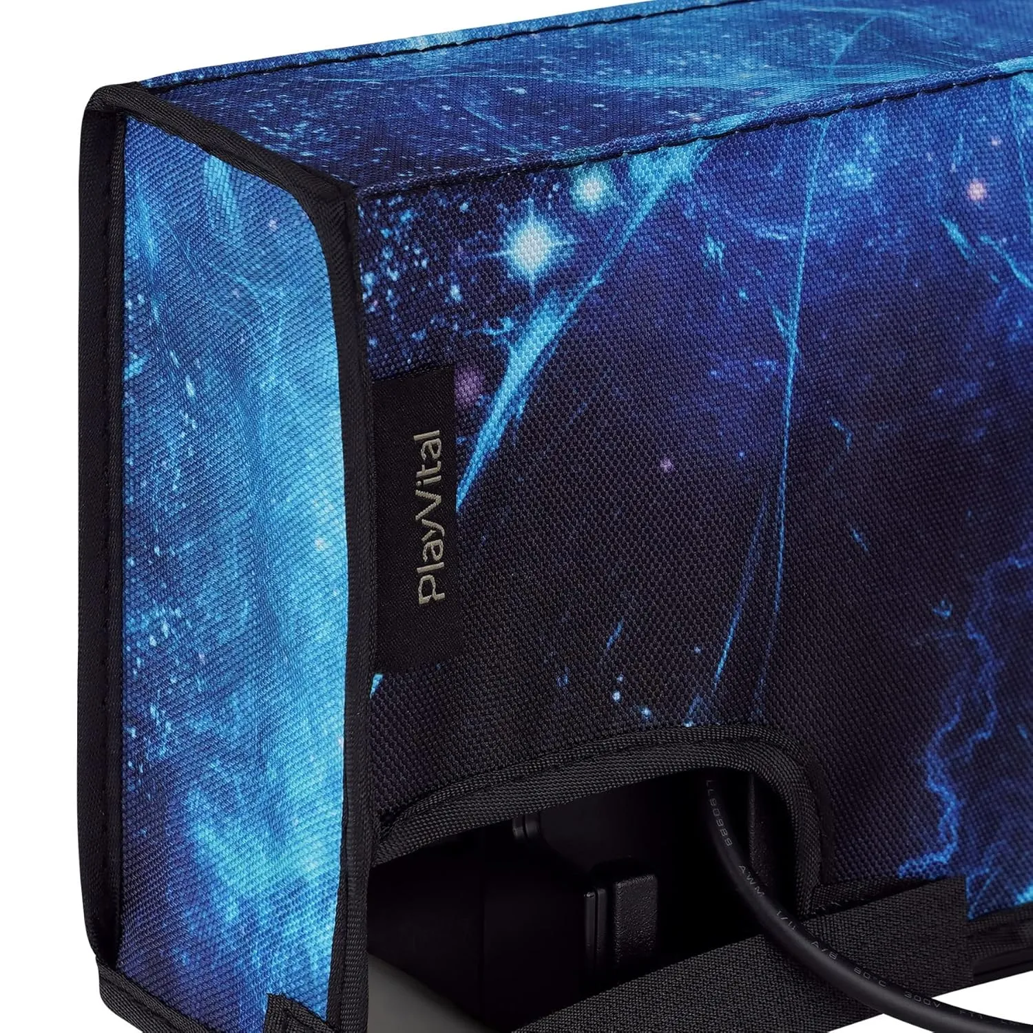 PlayVital Nylon Dust Cover, Soft Neat Lining Dust Guard, Anti Scratch Waterproof Cover Sleeve for Nintendo Switch & Switch OLED Charging Dock - Blue Nebula