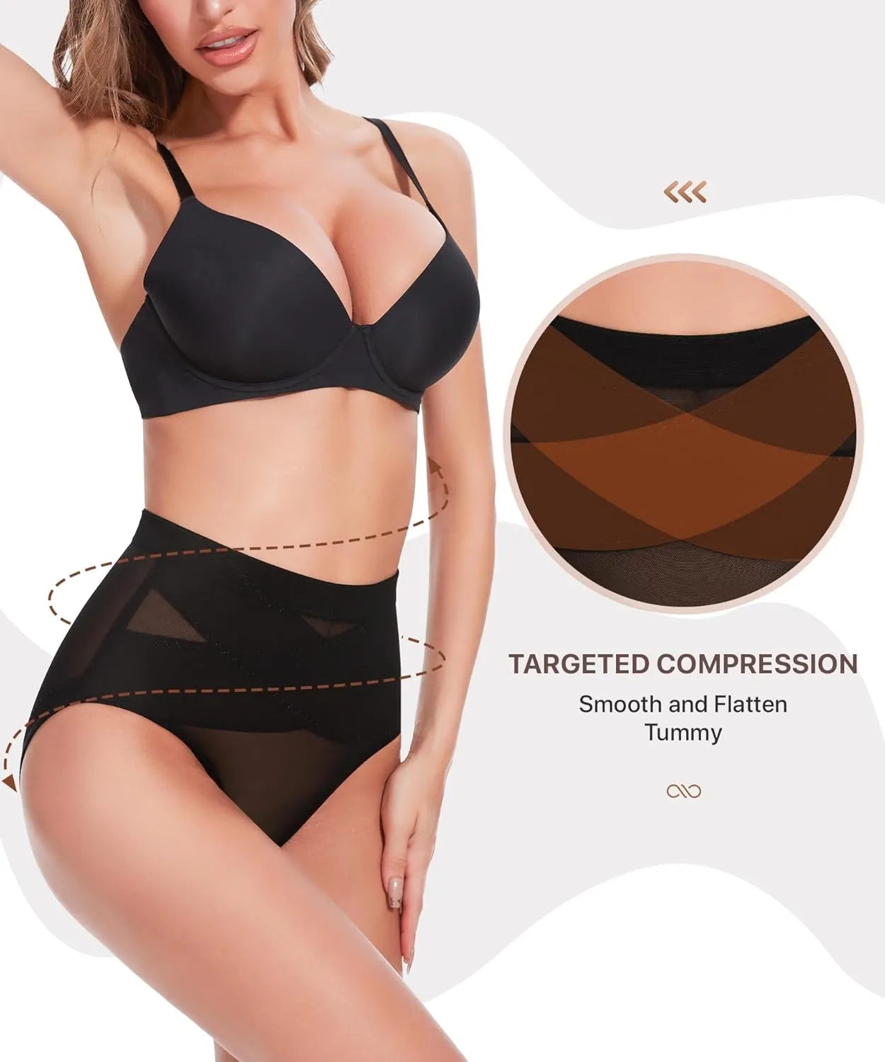 Shapewear Tummy Control Panties - Body Shaping Briefs Compression Underwear Low Rise Girdle Panty Shapewear for Women
