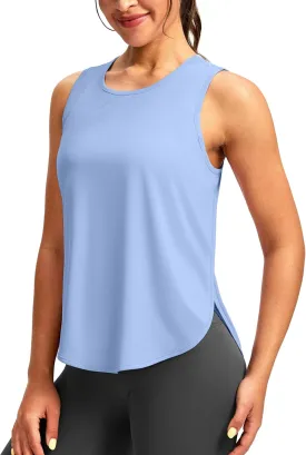 Soothfeel Women's Workout Tank Tops Racerback Sleeveless Running Tennis Shirt Loose Fit Sports Gym Exercise Yoga Athletic Top