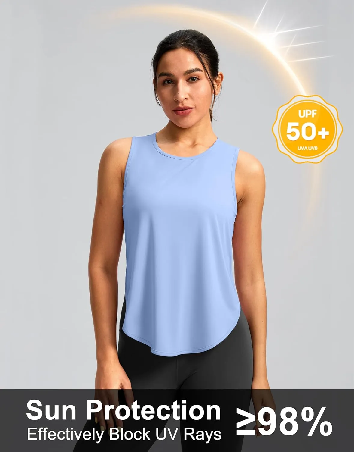 Soothfeel Women's Workout Tank Tops Racerback Sleeveless Running Tennis Shirt Loose Fit Sports Gym Exercise Yoga Athletic Top