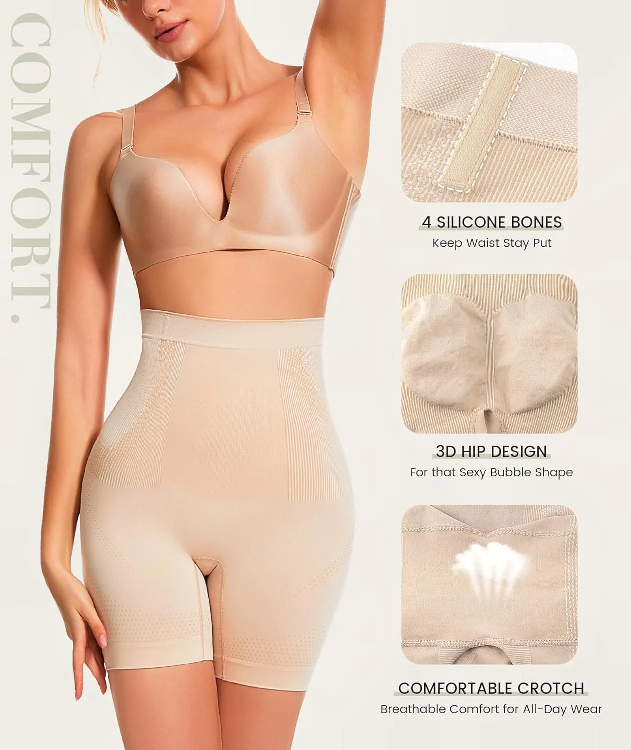 Tummy Control Shapewear Shorts High Waisted Body Shaper Shorts Butt Lifting Thigh Slimmer Seamless Girdles