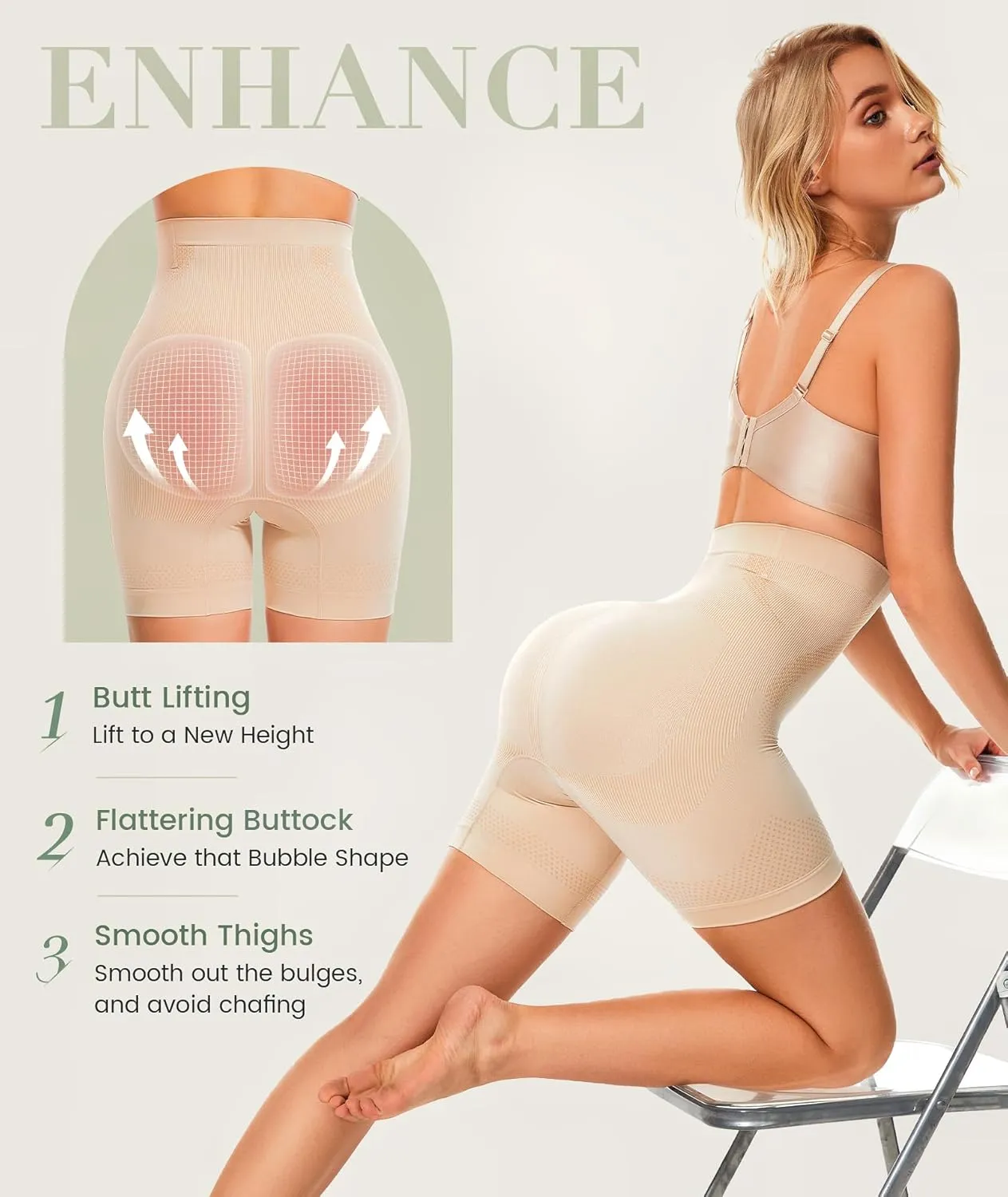 Tummy Control Shapewear Shorts High Waisted Body Shaper Shorts Butt Lifting Thigh Slimmer Seamless Girdles