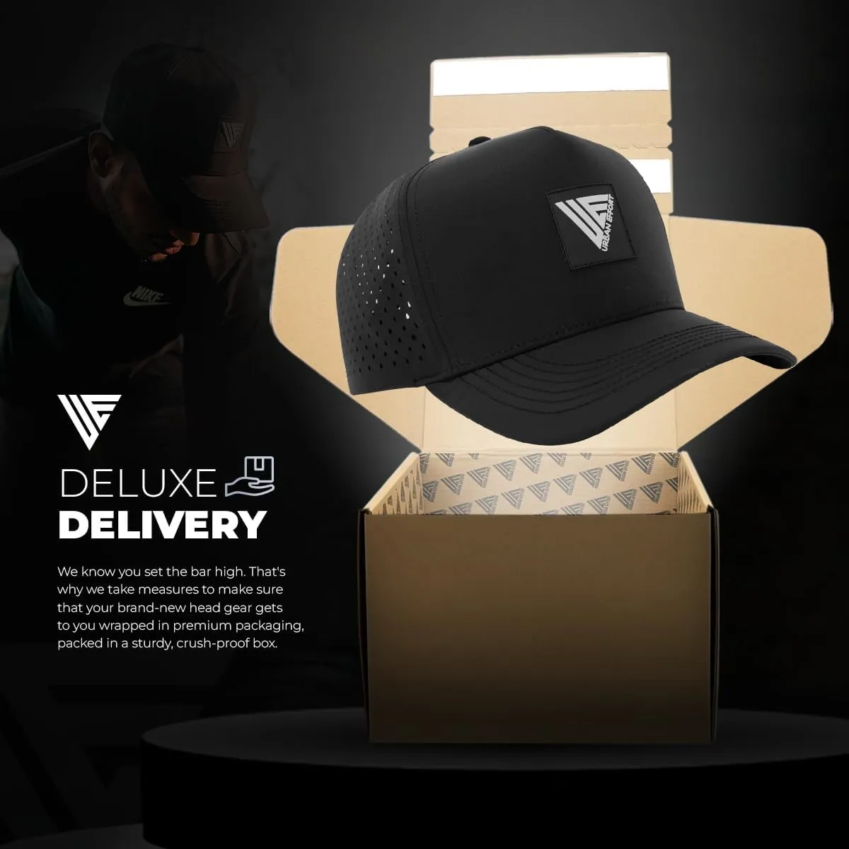 Urban Effort Hydro Performance Hat-Water-Resistant Baseball Cap-Men and Women-Great Snapback for Golf, Adventure,Lake,Workout