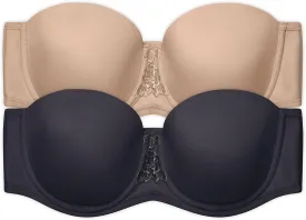 Vanity Fair Women's Beauty Back Smoothing Strapless Bra, 4-Way Stretch Fabric, Lightly Lined Cups Up to H