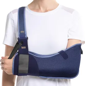 VELPEAU Arm Sling Shoulder Immobilizer for Women and Men, fit Left or Right Arm - Rotator Cuff Support Brace - Medical Sling for Shoulder, Clavicle, Elbow Injury (Breathable type, X-Large: Bust 41-47)