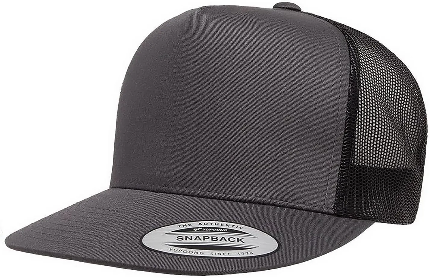 Yupoong YP Classics 6006 High Profile Flat Visor Snapback Trucker Hat - Blank, Bulk Caps