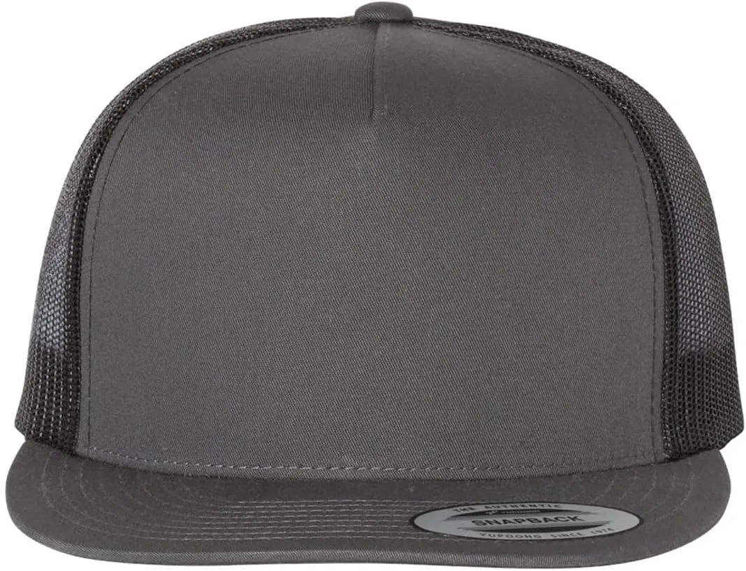 Yupoong YP Classics 6006 High Profile Flat Visor Snapback Trucker Hat - Blank, Bulk Caps