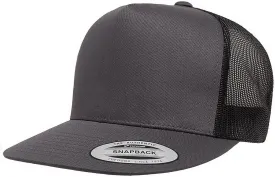 Yupoong YP Classics 6006 High Profile Flat Visor Snapback Trucker Hat - Blank, Bulk Caps