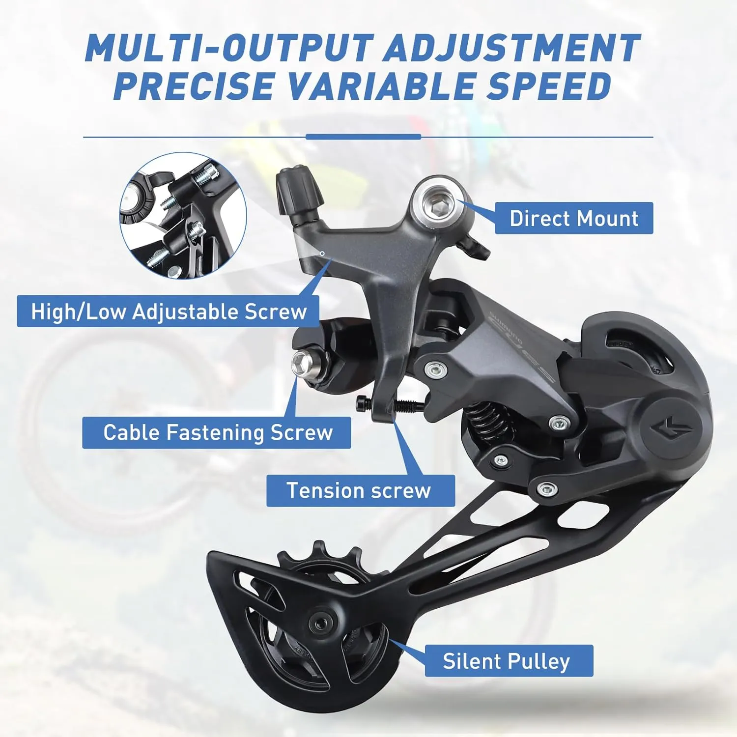 ZUKKA Rear Derailleur RD-U6020-11/ RD-U6020-10 / RD-U3020-9 CUES Shadow RD Rear Derailleur 9/10/11-speed for Mountain Bike E-Bike